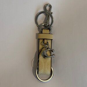 Coach Trigger Snap Bag Charm , key chain, fob,in Signature Canvas,hay, yellow